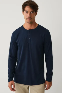 Ellos Collection Langærmet t-shirt med knaplukning