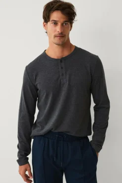 Ellos Collection Langærmet t-shirt med knaplukning