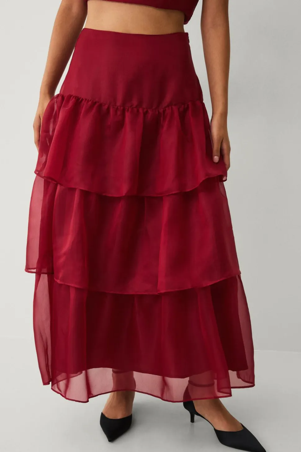 Ellos Collection Maxi nederdel med volanter