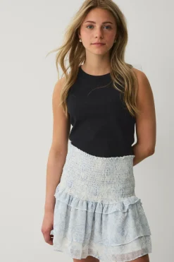 Ellos Collection Mini nederdel med flæser