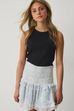 Ellos Collection Mini nederdel med flæser