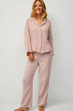 Ellos Collection Mønstervævet pyjamasskjorte