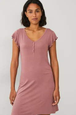 Ellos Collection Natkjole med halv knaplukning