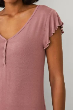 Ellos Collection Natkjole med halv knaplukning