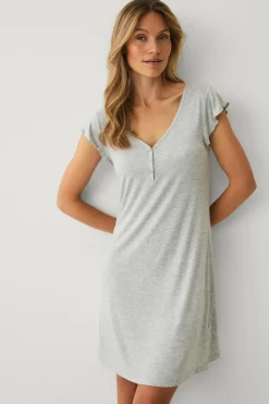 Ellos Collection Natkjole med halv knaplukning