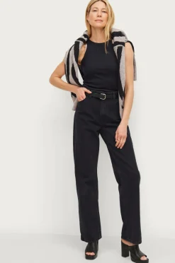 Ellos Collection Ribbet tanktop med dyb udskæring