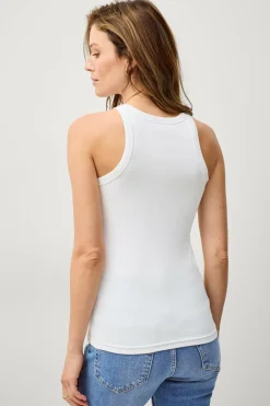 Ellos Collection Ribbet tanktop med dyb udskæring