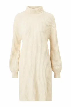 Ellos Collection Ribstrikket kjole med polokrave