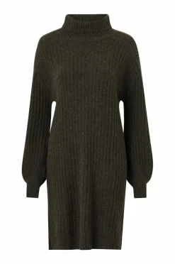 Ellos Collection Ribstrikket kjole med polokrave