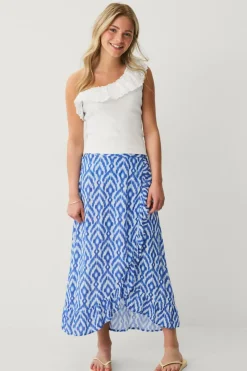 Ellos Collection Slå-om nederdel med flæser