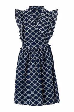 Ellos Collection Slå-om kjole med blondebroderi