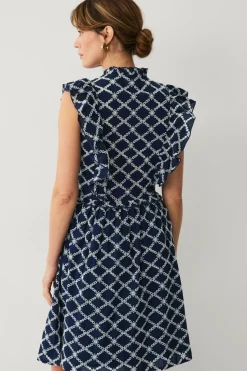 Ellos Collection Slå-om kjole med blondebroderi