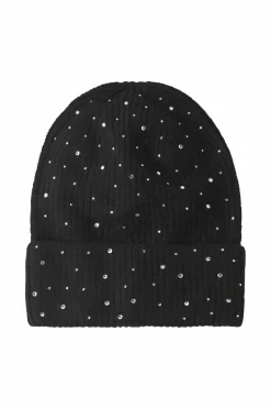 Ellos Collection Strikket hat med rhinstene