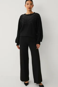 Ellos Collection Strikket Pullover med rhinstene