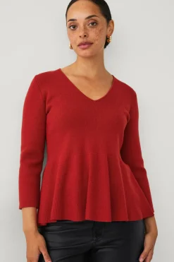 Ellos Collection Strikket Top med v-hals