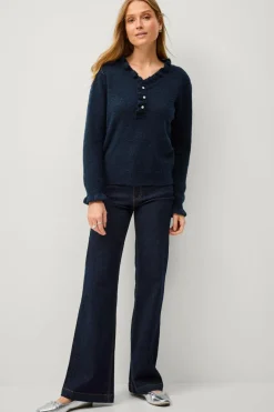 Ellos Collection Strikket trøje med flæsedetaljer