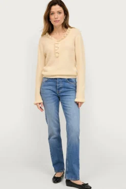 Ellos Collection Strikket trøje med flæsedetaljer