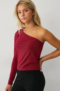 Ellos Collection Top med et ærme og lurex