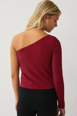 Ellos Collection Top med et ærme og lurex