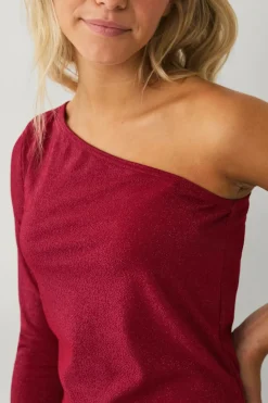 Ellos Collection Top med et ærme og lurex