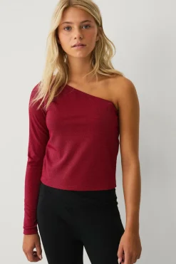 Ellos Collection Top med et ærme og lurex