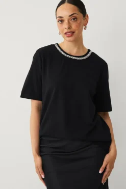 Ellos Collection Top med rhinsten