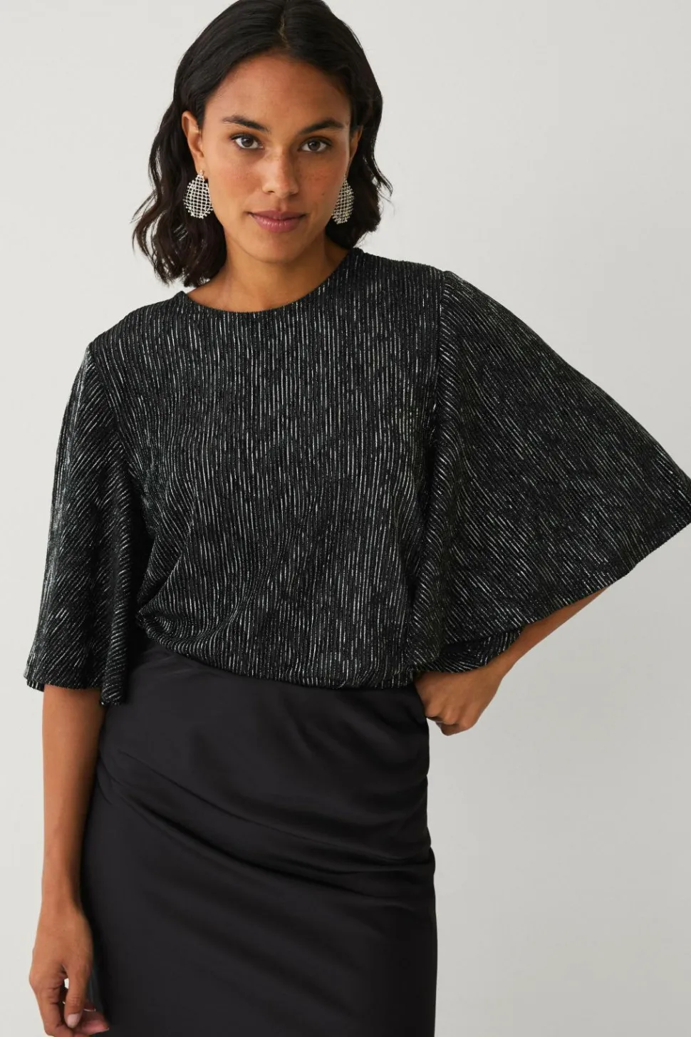 Ellos Collection Top med sommerfugleærme