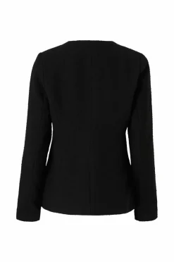 Ellos Collection Tæt på figuren blazer i struktur med påklædte knapper