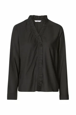 Ellos Collection Viskosebluse med flæsedetalje bluse