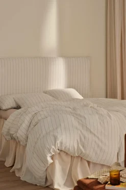 Ellos Home Betræk til hovedgærde Elly Thin Stripe i genanvendt halvlinned