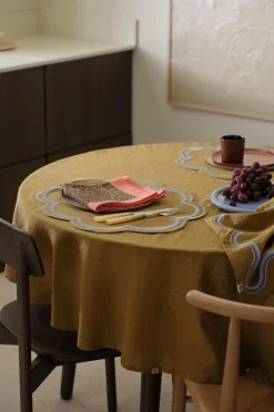 Ellos Home Dug Elly i genanvendt halvlinned Ø 150 cm