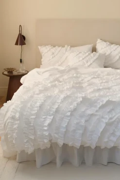 Ellos Home Dynebetræk Juliette Curve Frill i vasket bomuld 2 dele