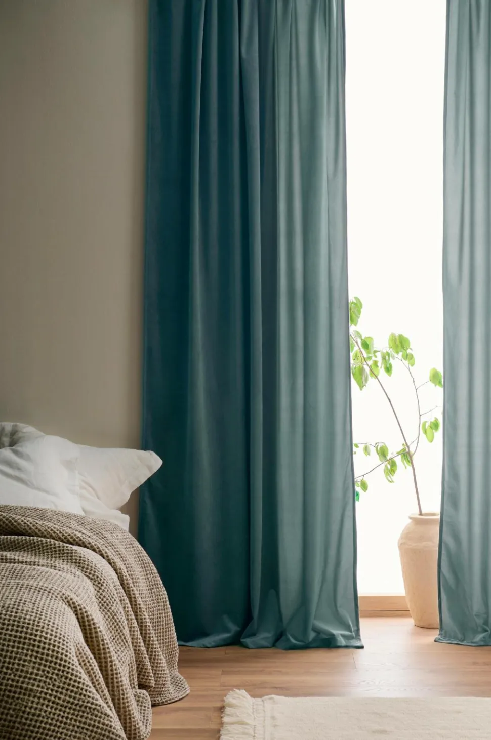 Ellos Home Gardinlængde med multibånd Nora i velour, 2-pak