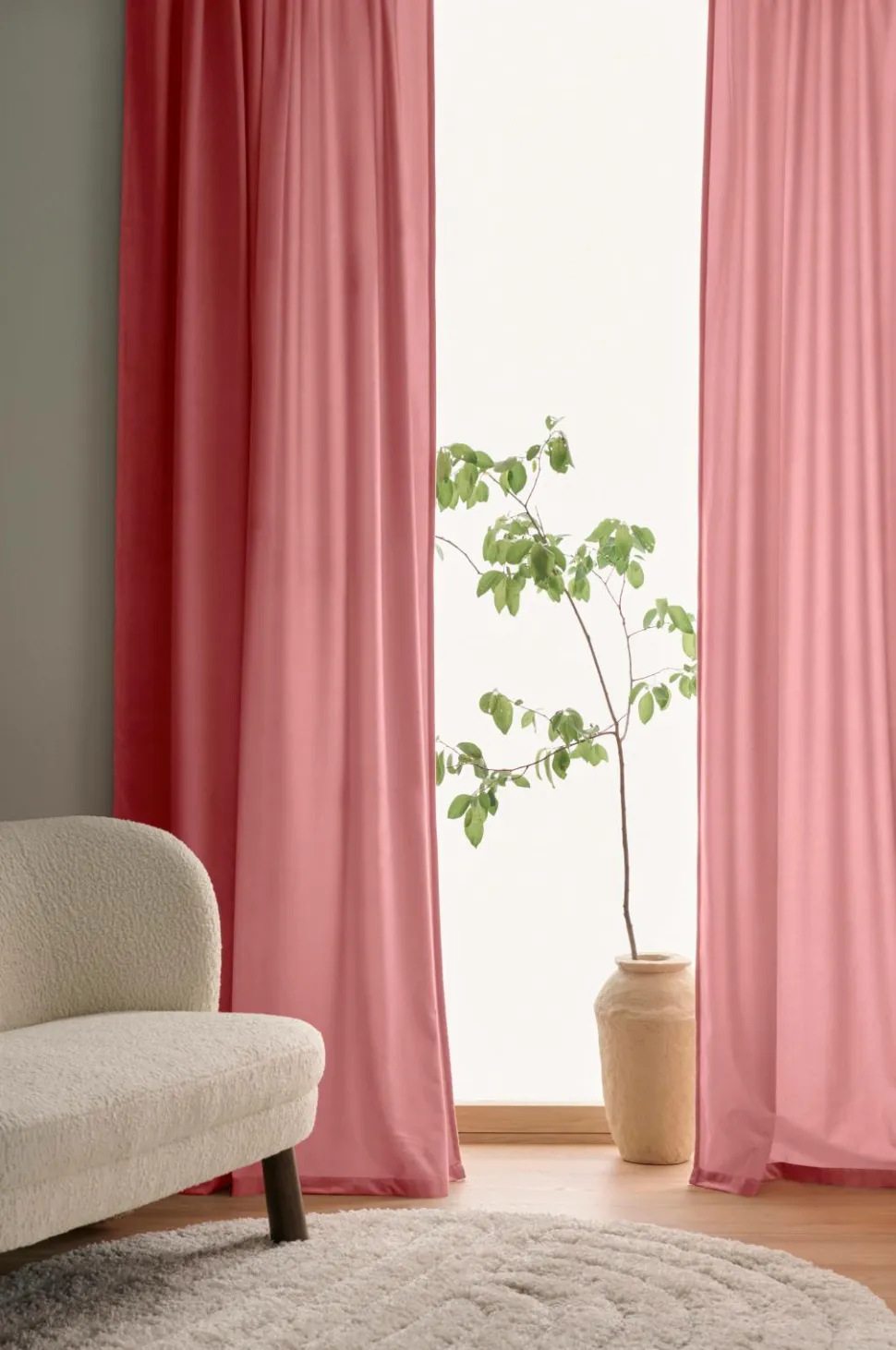 Ellos Home Gardinlængde med multibånd Nora i velour, 2-pak