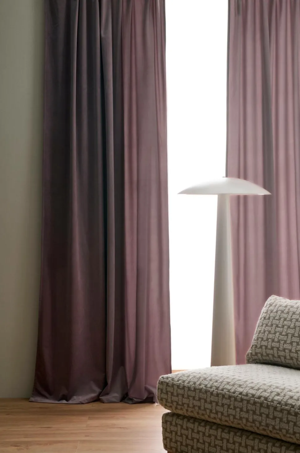 Ellos Home Gardinlængde med multibånd Nora i velour, 2-pak