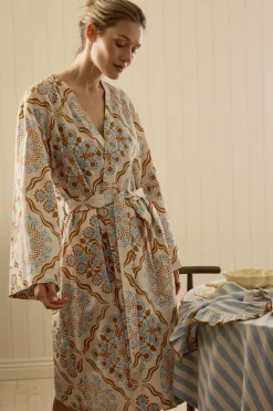 Ellos Home Kimono Elly Tile Kimono i genanvendt halvlinned