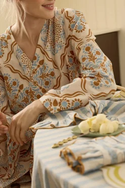 Ellos Home Kimono Elly Tile Kimono i genanvendt halvlinned