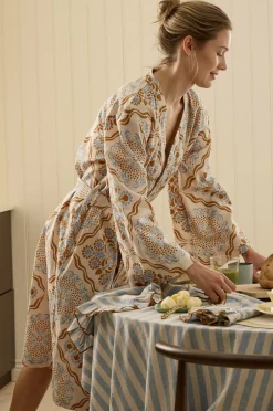 Ellos Home Kimono Elly Tile Kimono i genanvendt halvlinned
