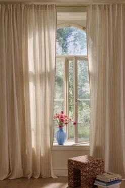 Ellos Home Multibåndsgardin Elly Thin Stripe Wide Pleatingtape i genanvendt halvlinned ekstra bred 1-pak