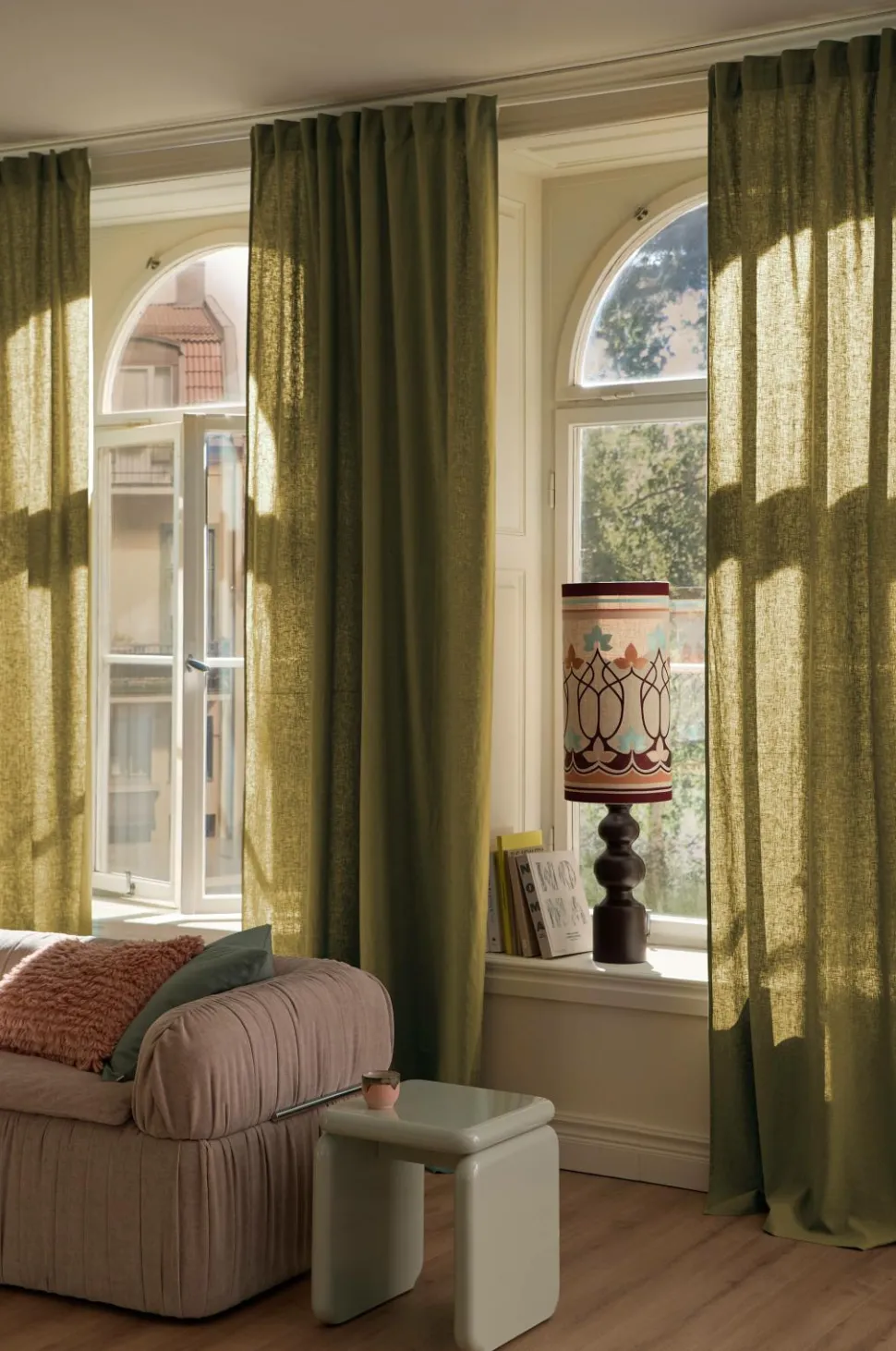 Ellos Home Multibåndsgardin Elly i genanvendt halvlinned 2-pak