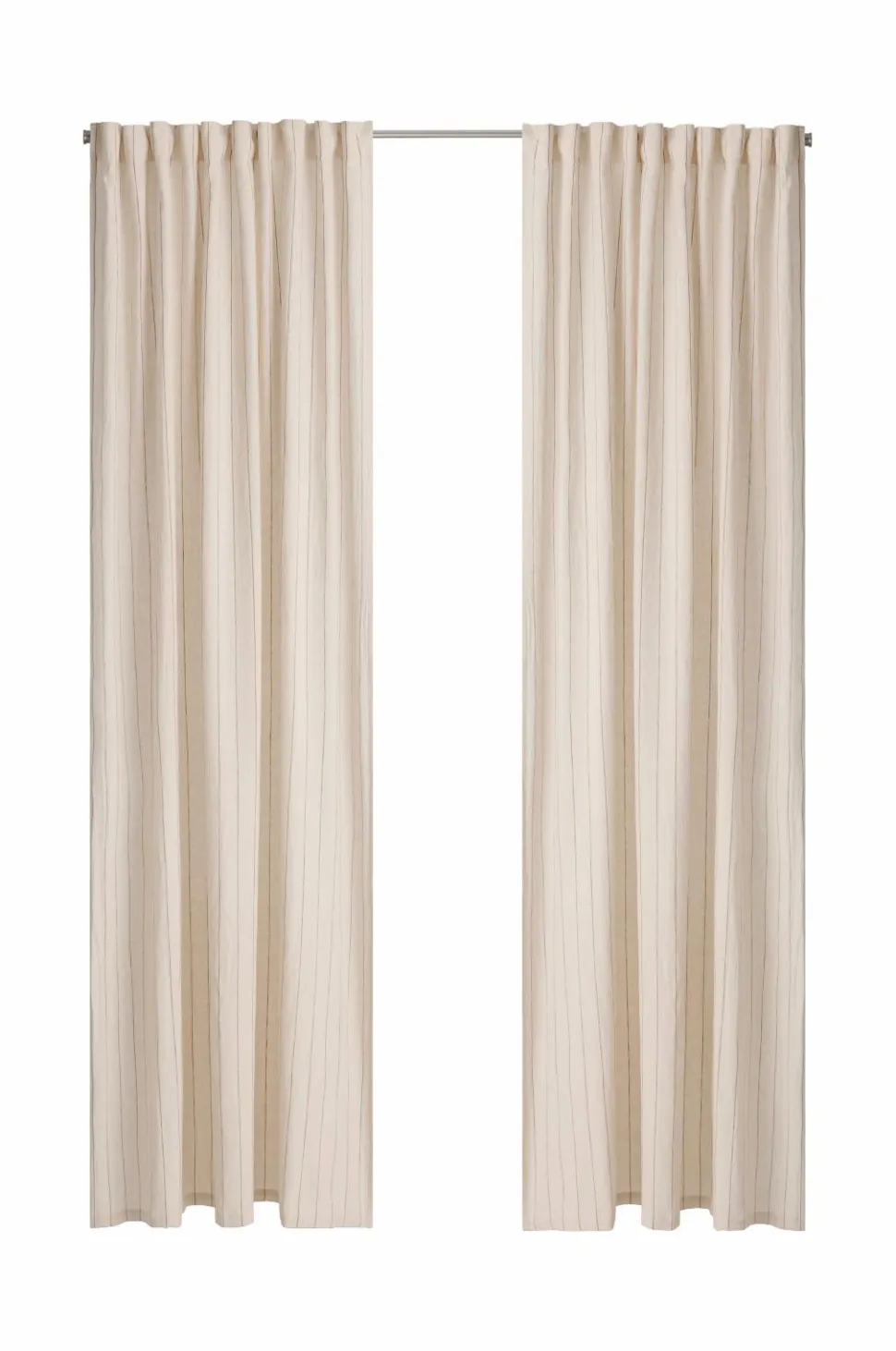 Ellos Home Multibåndsgardin Elly Thin Stripe i genanvendt halvlinned 2-pak