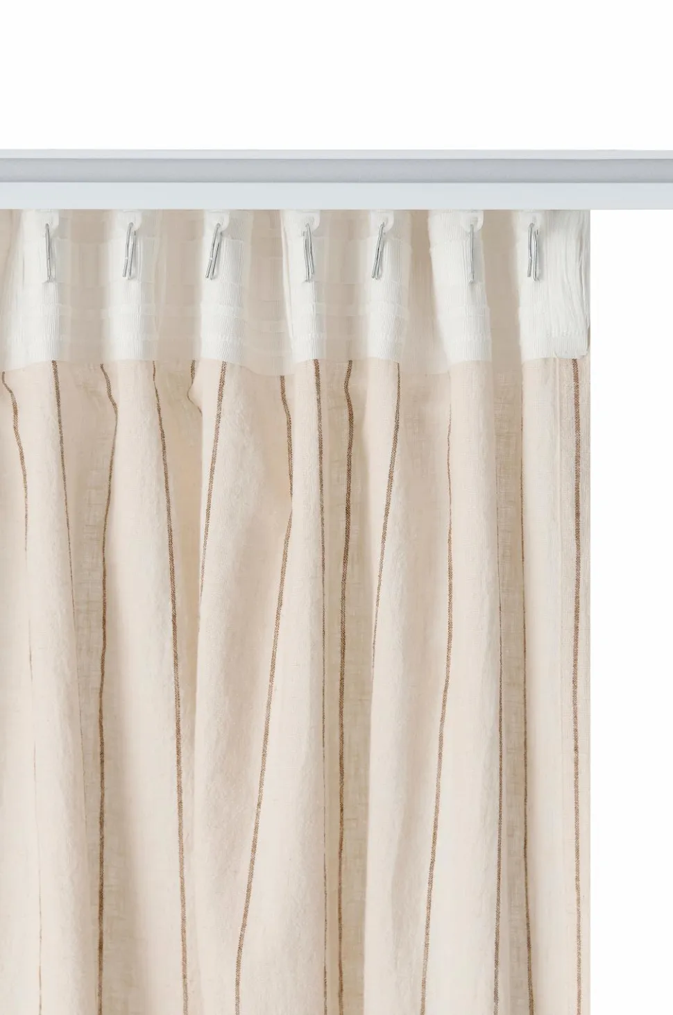 Ellos Home Multibåndsgardin Elly Thin Stripe i genanvendt halvlinned 2-pak