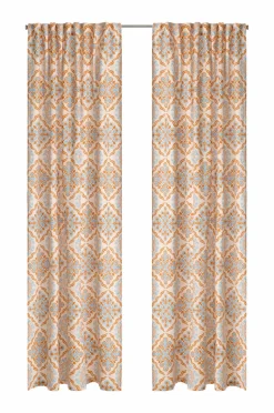 Ellos Home Multibåndsgardin Elly Tile i genanvendt halvlinned 2-pak