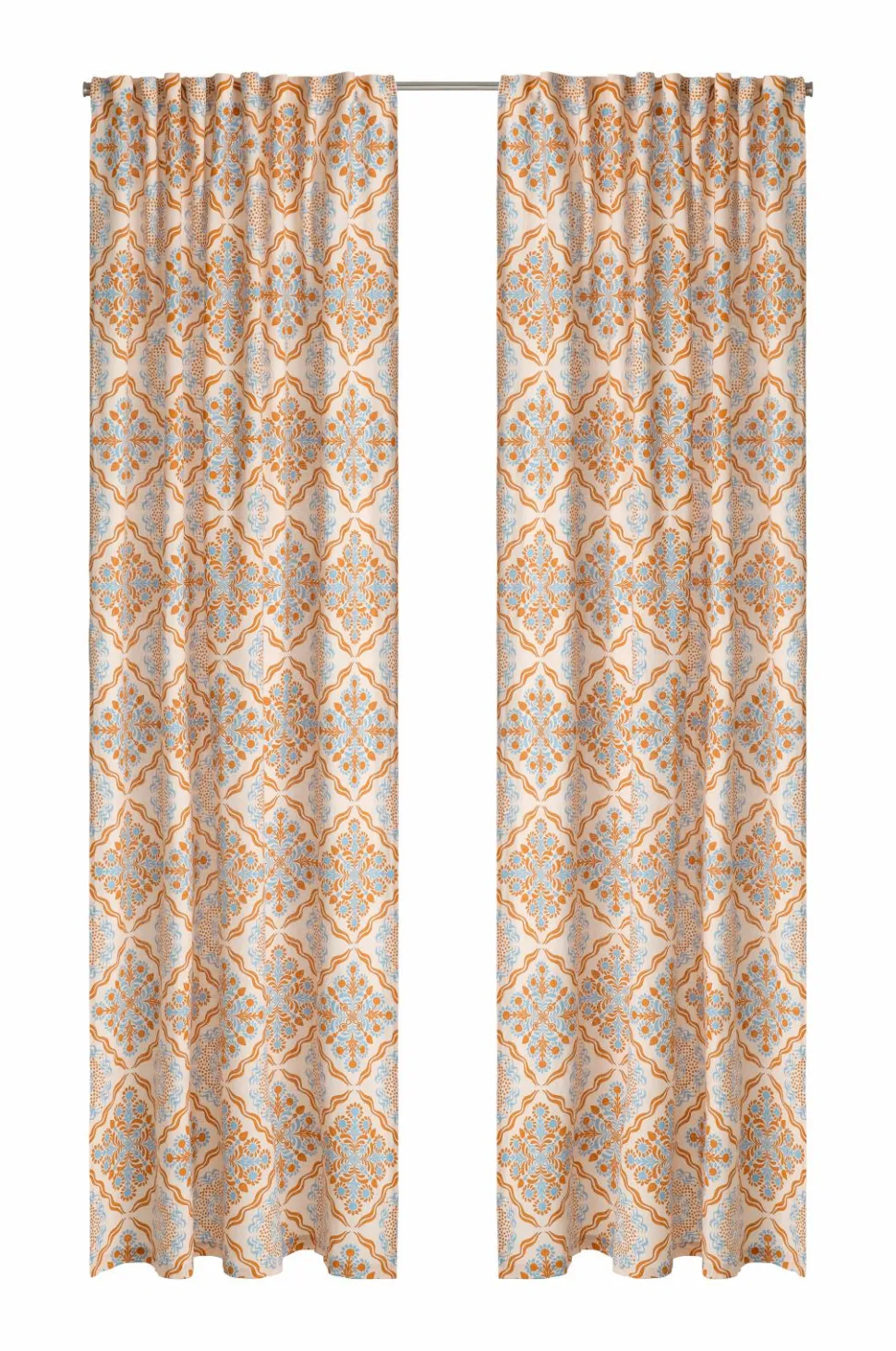 Ellos Home Multibåndsgardin Elly Tile i genanvendt halvlinned 2-pak