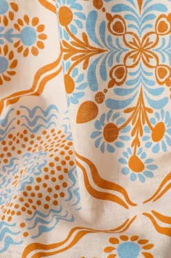 Ellos Home Multibåndsgardin Elly Tile i genanvendt halvlinned 2-pak