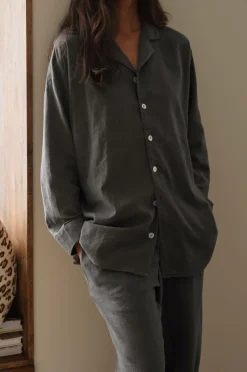 Ellos Home Natbukser Pyjama Pant Elly i genanvendt halvlinned