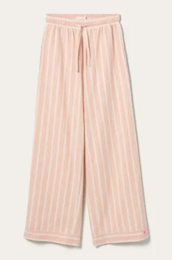 Ellos Home Natbukser Elly Stripe i genanvendt halvlinned