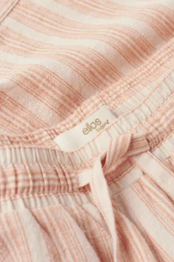 Ellos Home Natbukser Elly Stripe i genanvendt halvlinned