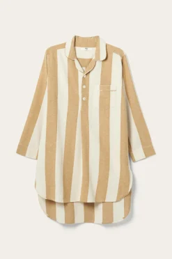 Ellos Home Natskjorte Valerie Block Stripe i bomuldsflonel