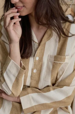 Ellos Home Natskjorte Valerie Block Stripe i bomuldsflonel